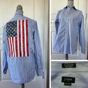 J. Crew Up Cycled American Flag Men’s Small Unisex